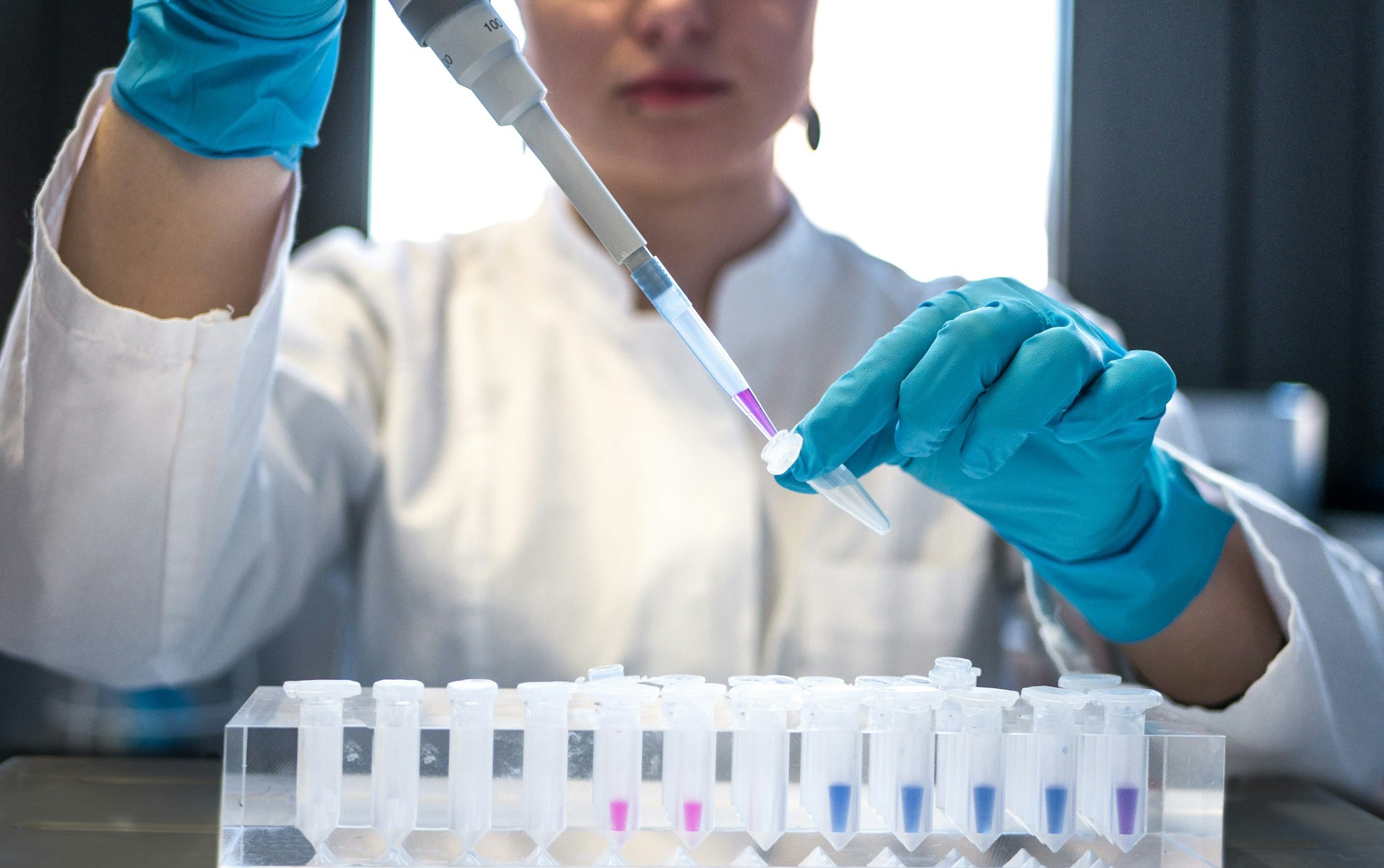 Technician pipetting